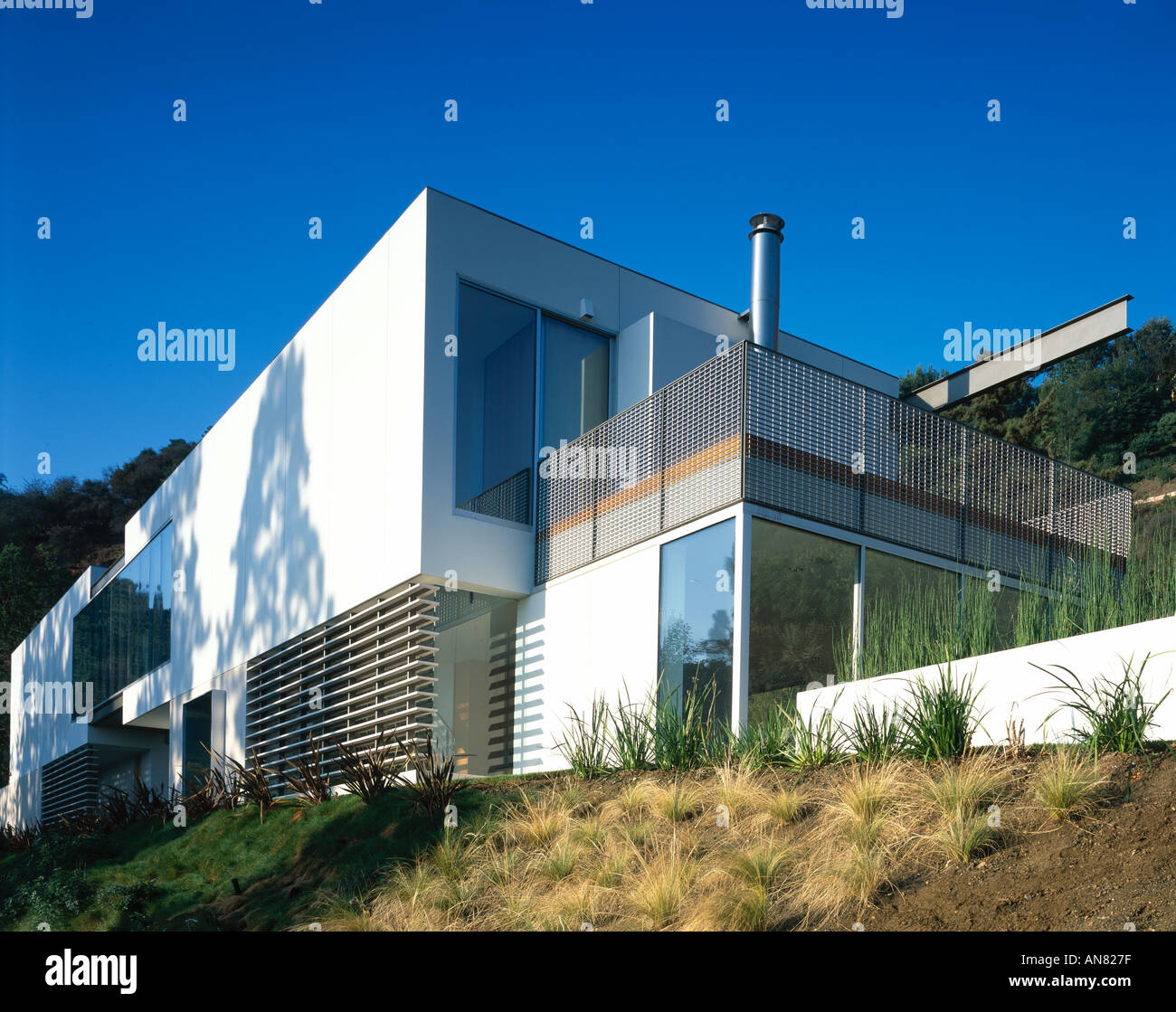 Oshry Residence, Bel Air, California. Exterior. Architect: SPF Architects Stock Photo