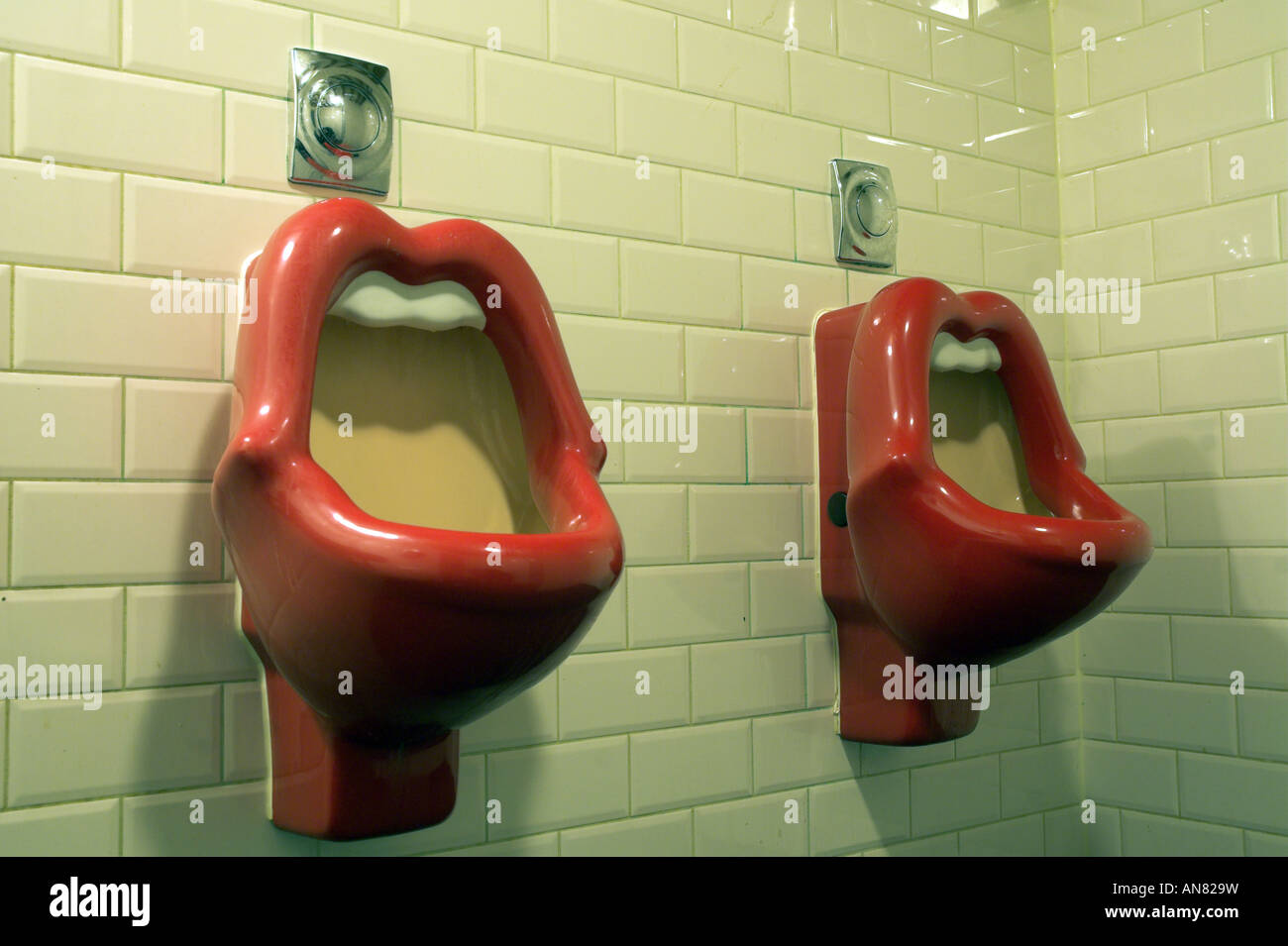 Lip shaped urinals in Amsterdam, Netherlands Stock Photo Alamy