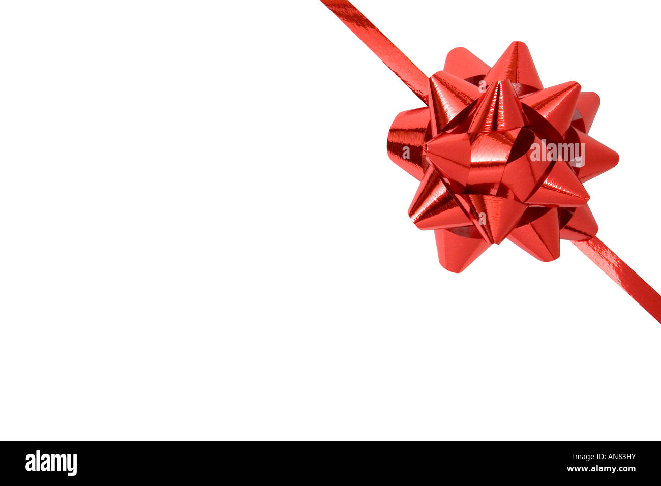 Red ribbon and bow isolated on a white background Stock Photo - Alamy