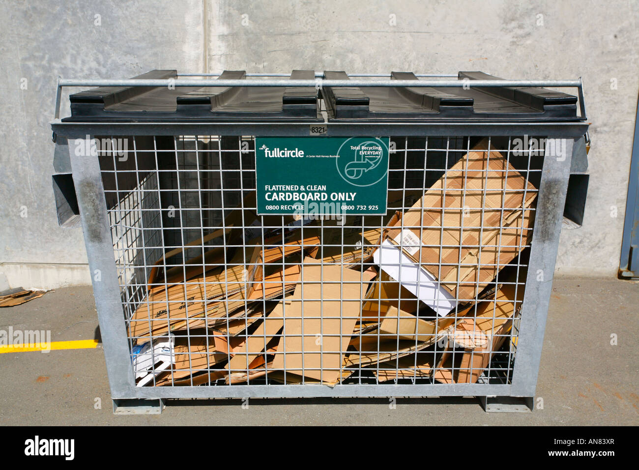 cardboard-recycling-bin-stock-photo-alamy