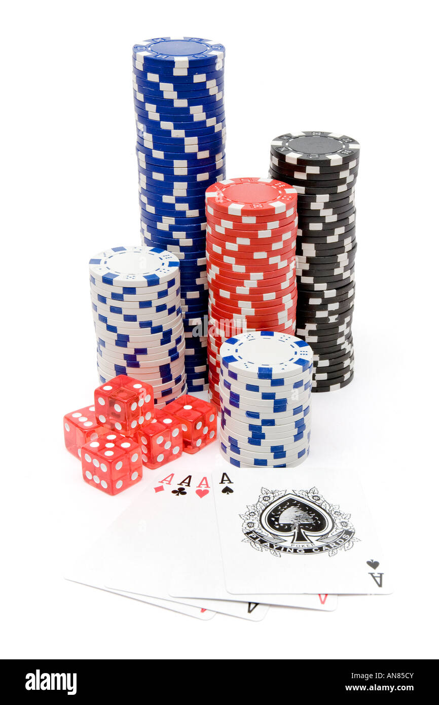 Poker set isolated on a white background. Stock Photo