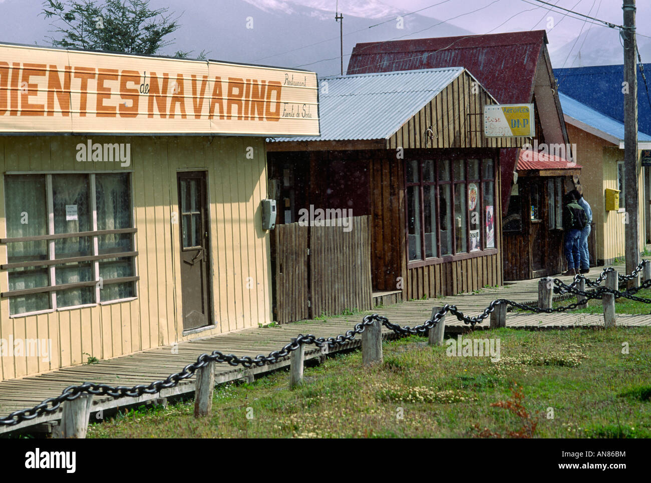 Town center Puerto Williams on Isla Navarino Chile. Worlds southern most city Stock Photo Alamy
