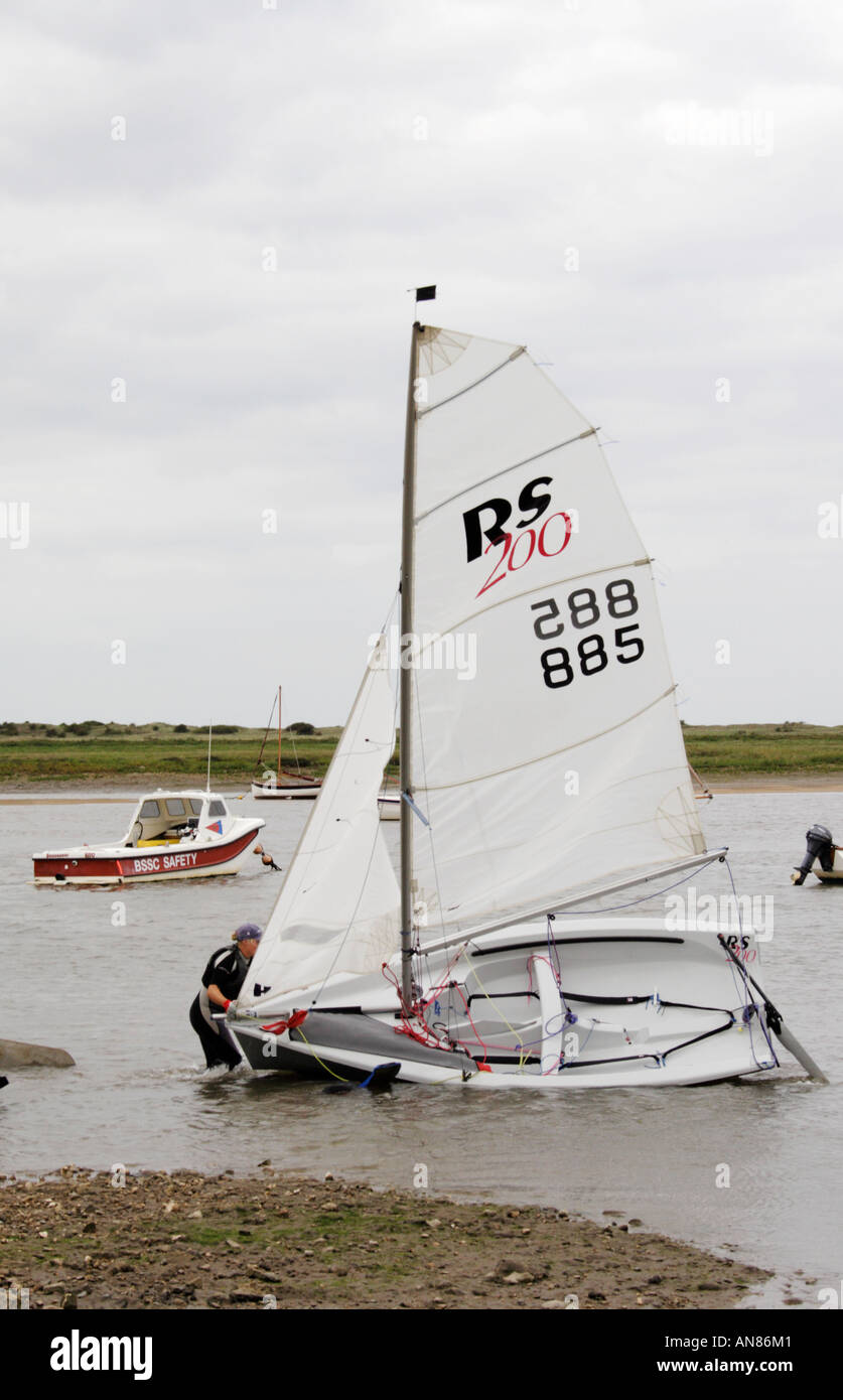 Sailing dinghy at Brancaster Staithe, Norfolk, England Stock Photo Alamy
