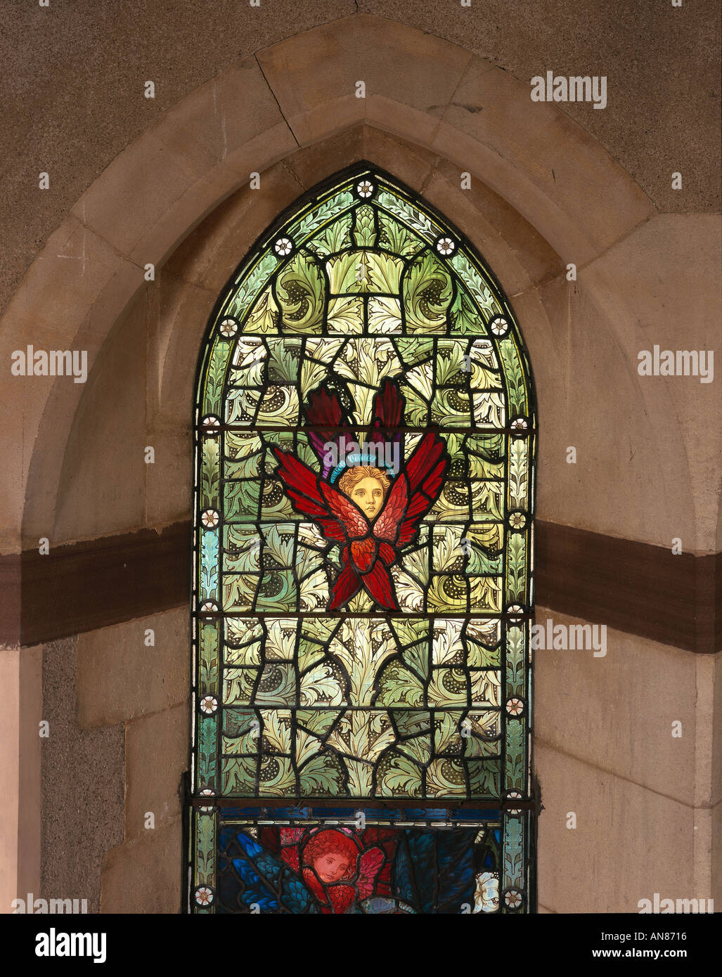 PreRaph'lite Stained Glass window, the Lace Hall, Nottingham, England