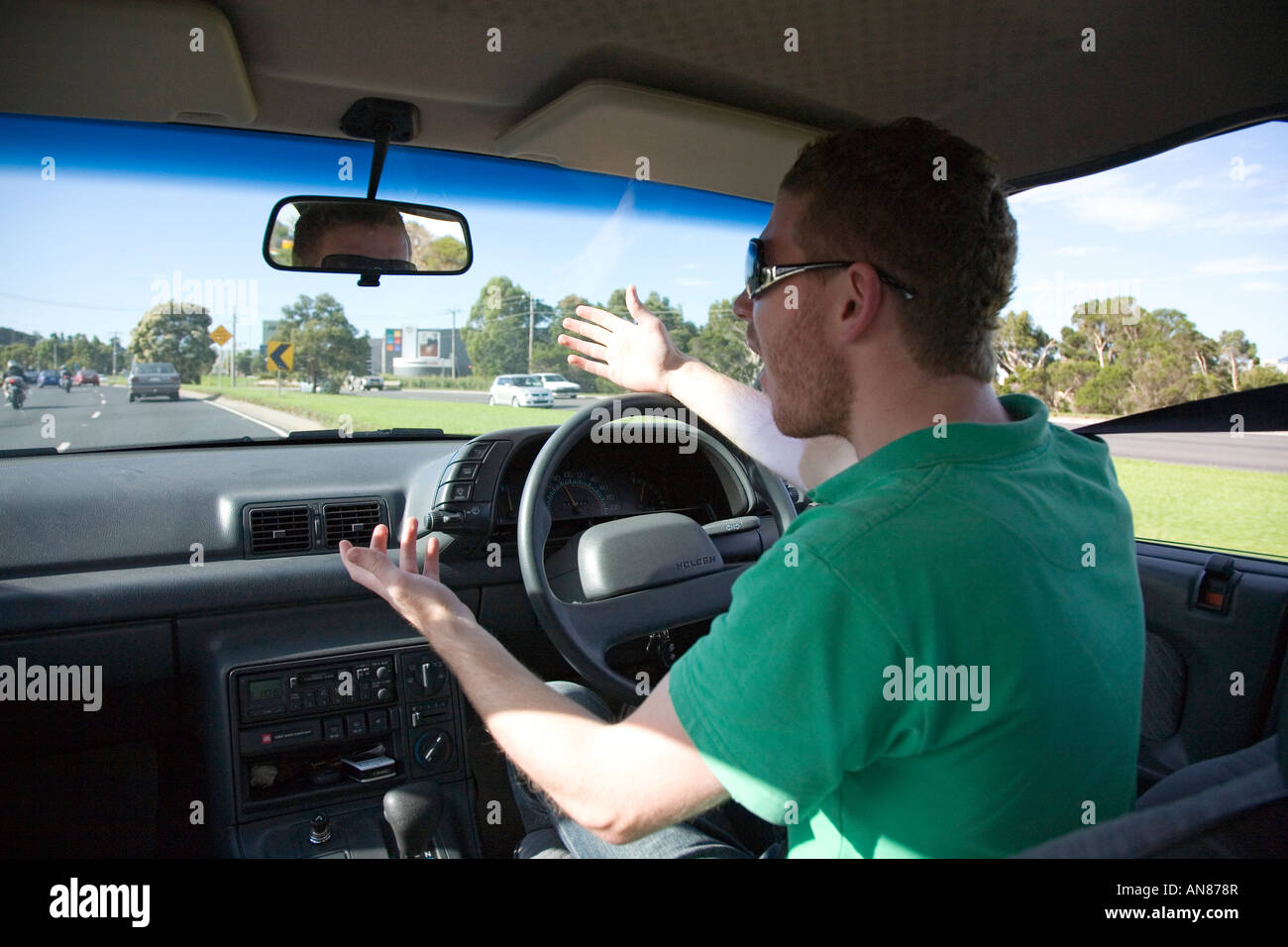 young man with road rage anger Stock Photo - Alamy