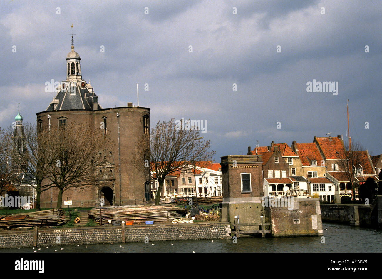 Dromedaris Enkhuizen Defence tower IJsselmeer Netherlands Stock Photo