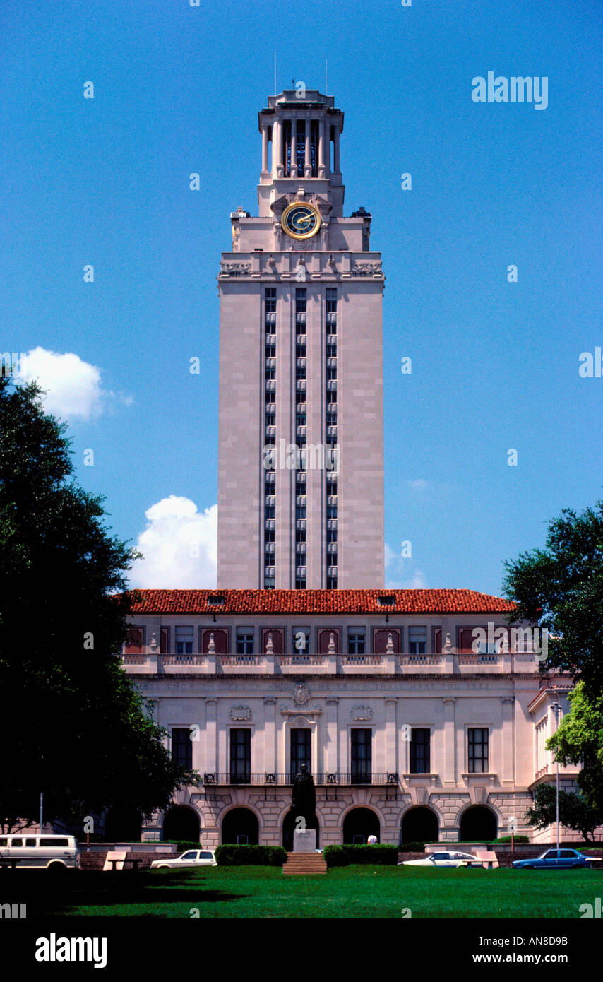 clock tower at University of Texas at Austin Stock Photo