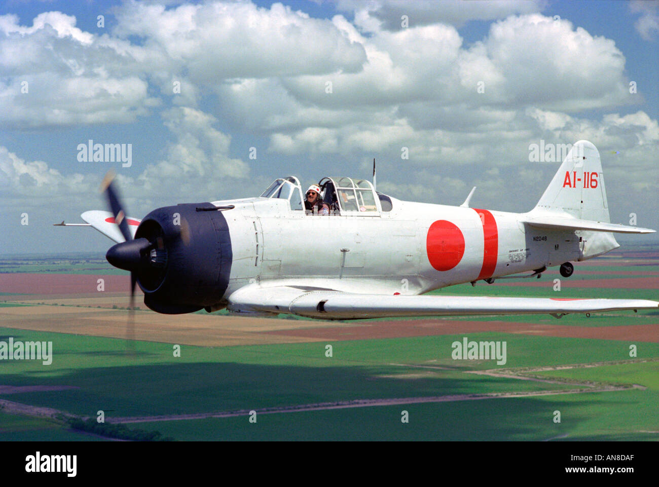 Japanese Zero recreation of World War two aerial battle Stock Photo