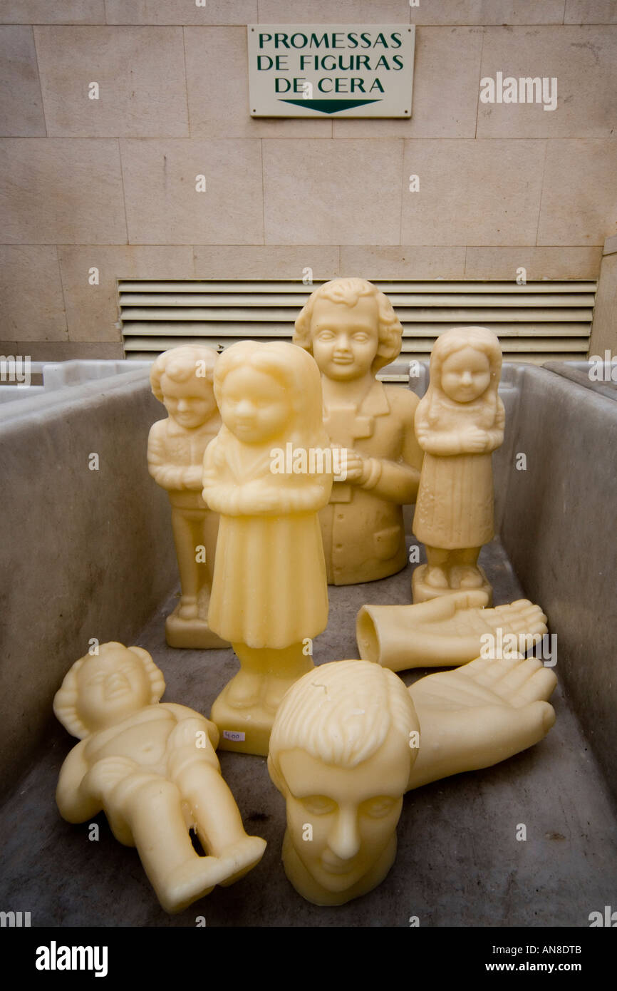 FATIMA PORTUGAL Wax figures of children adults and body parts are Stock