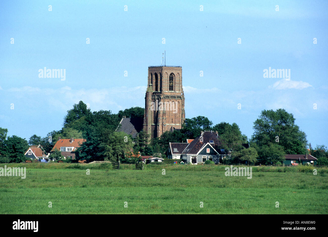 Noord Holland North Holland Monument Historic Architecture Zuiderwoude Church Stock Photo