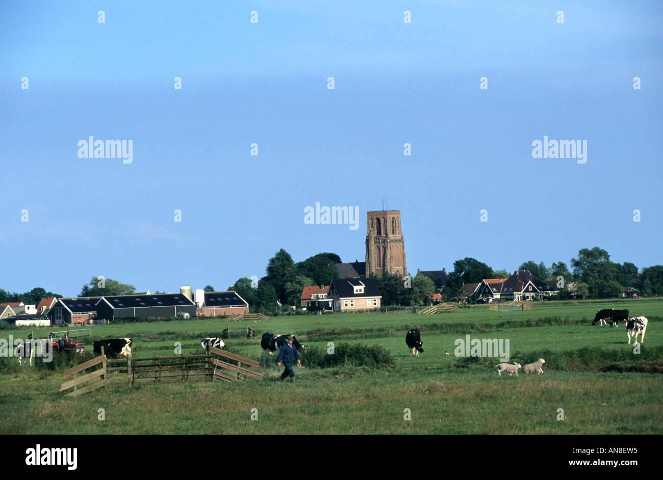 Noord Holland North Holland Monument Historic Architecture Zuiderwoude Church Stock Photo