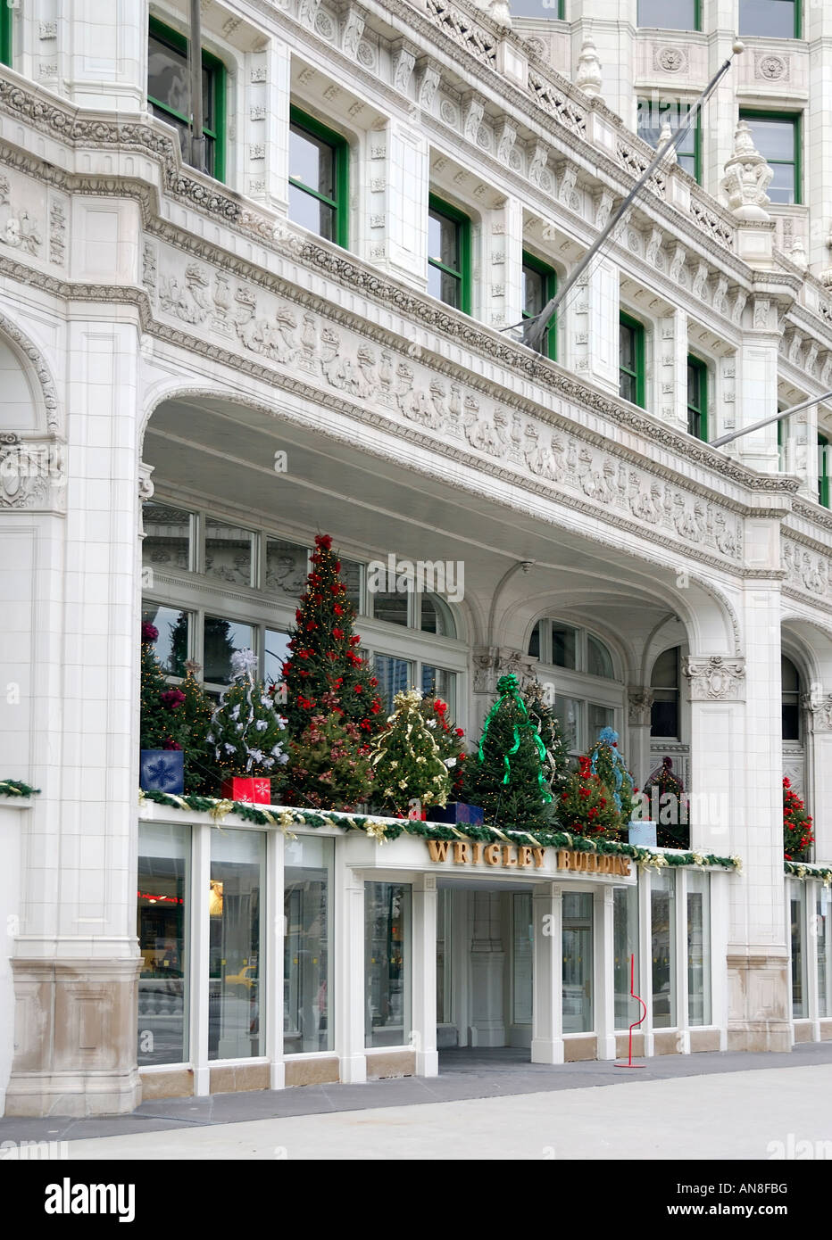 Christmas decoration at the Wrigley Building at the Magnificent Mile