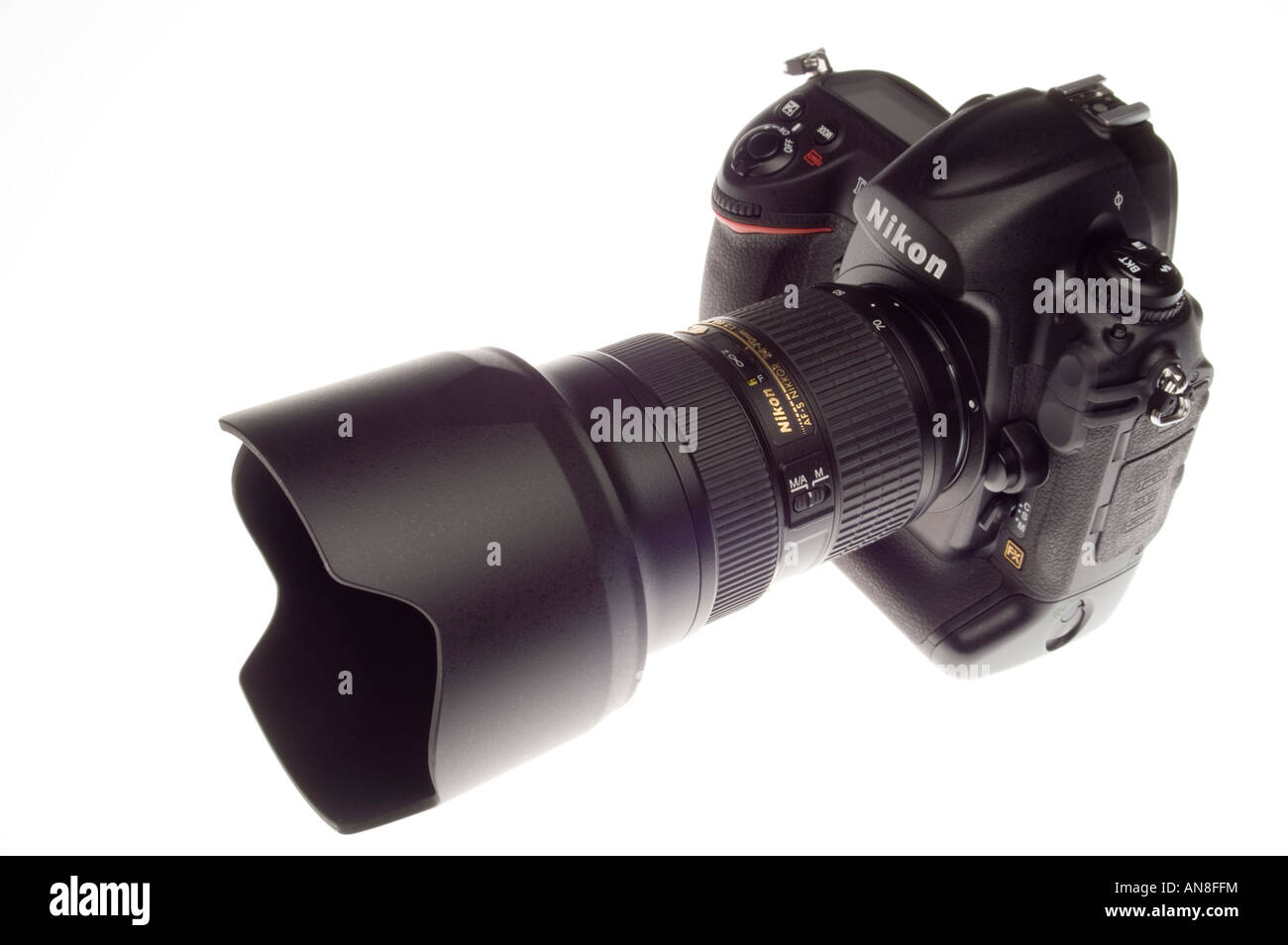 DSLR digital SLR camera 2008 Nikon D3 seen with 24-70mm f/2.8 G zoom lens Stock Photo