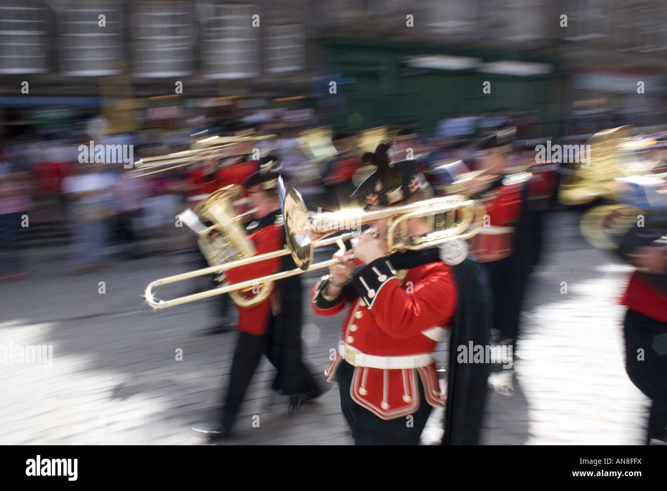Scottish marching band in Edinburgh Scotland Stock Photo Alamy