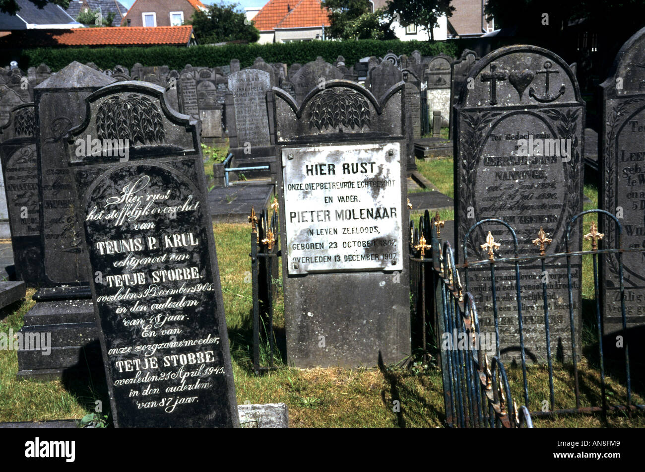 Netherlands West Terschelling Tomb Grave Cemetery Stock Photo