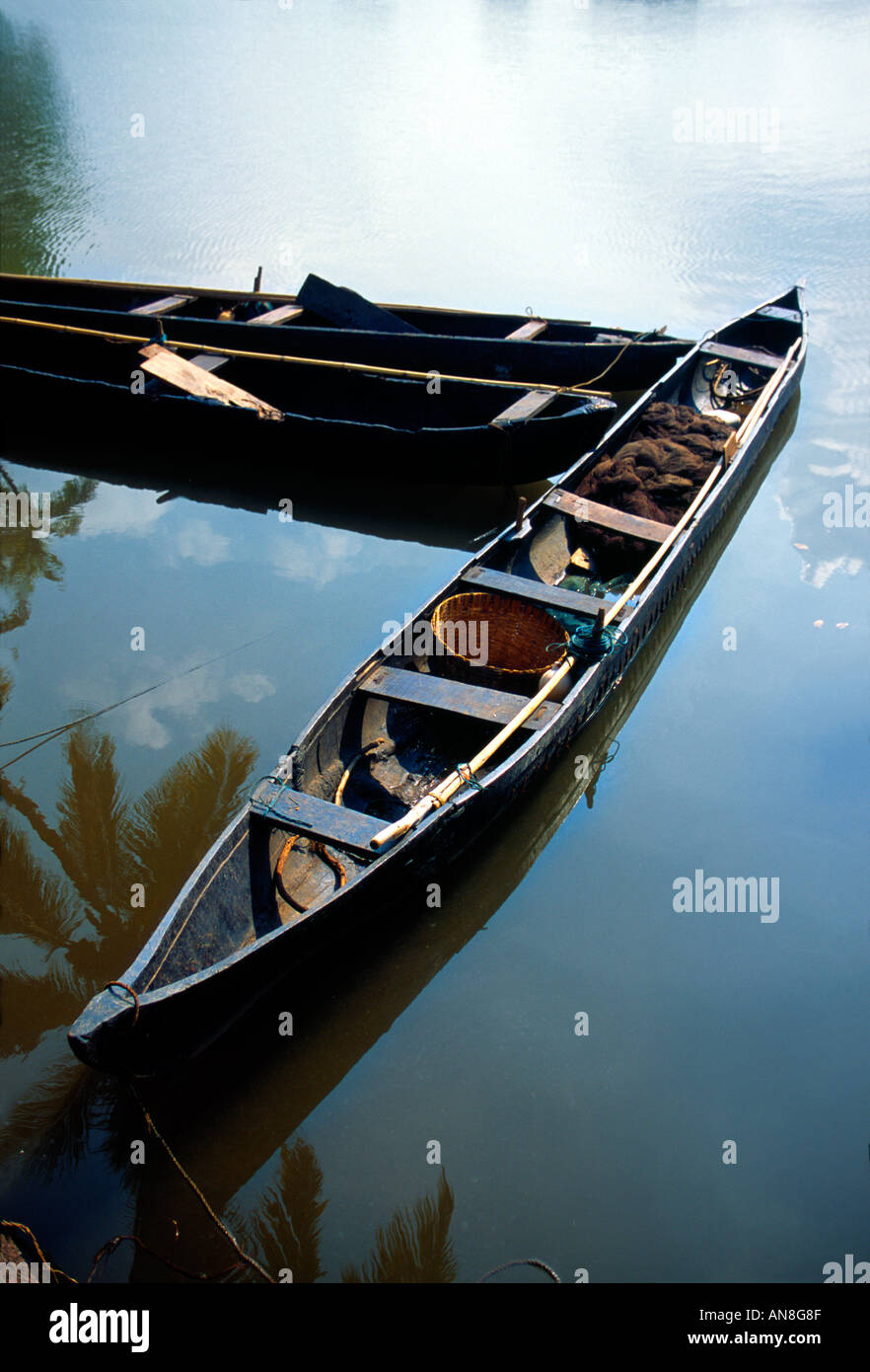 Dugout canoes. Traditional ancient canoes of Goa, dug out of mango
