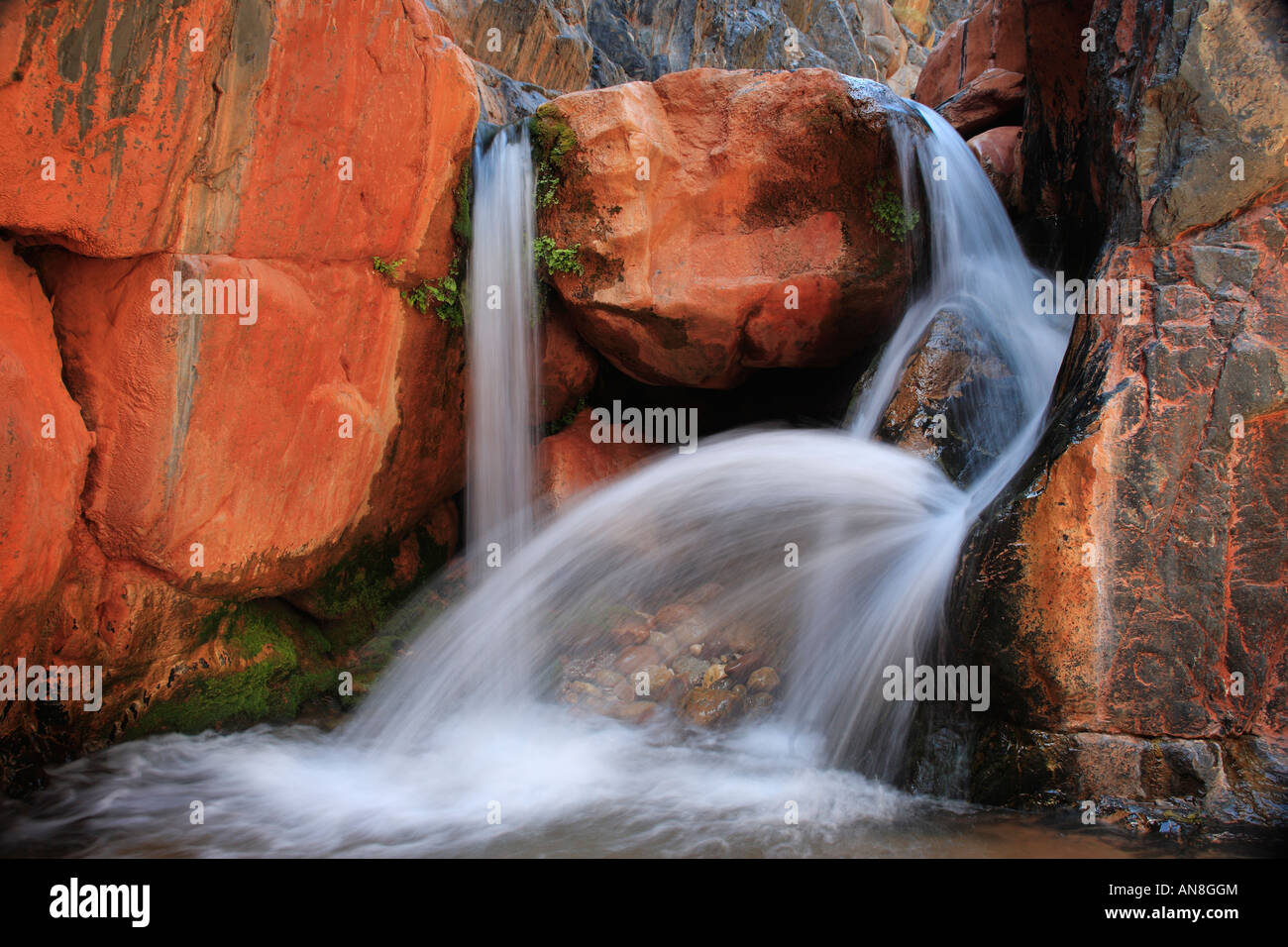 Small waterfall on Clear Creek a side stream to the Colorado River in ...