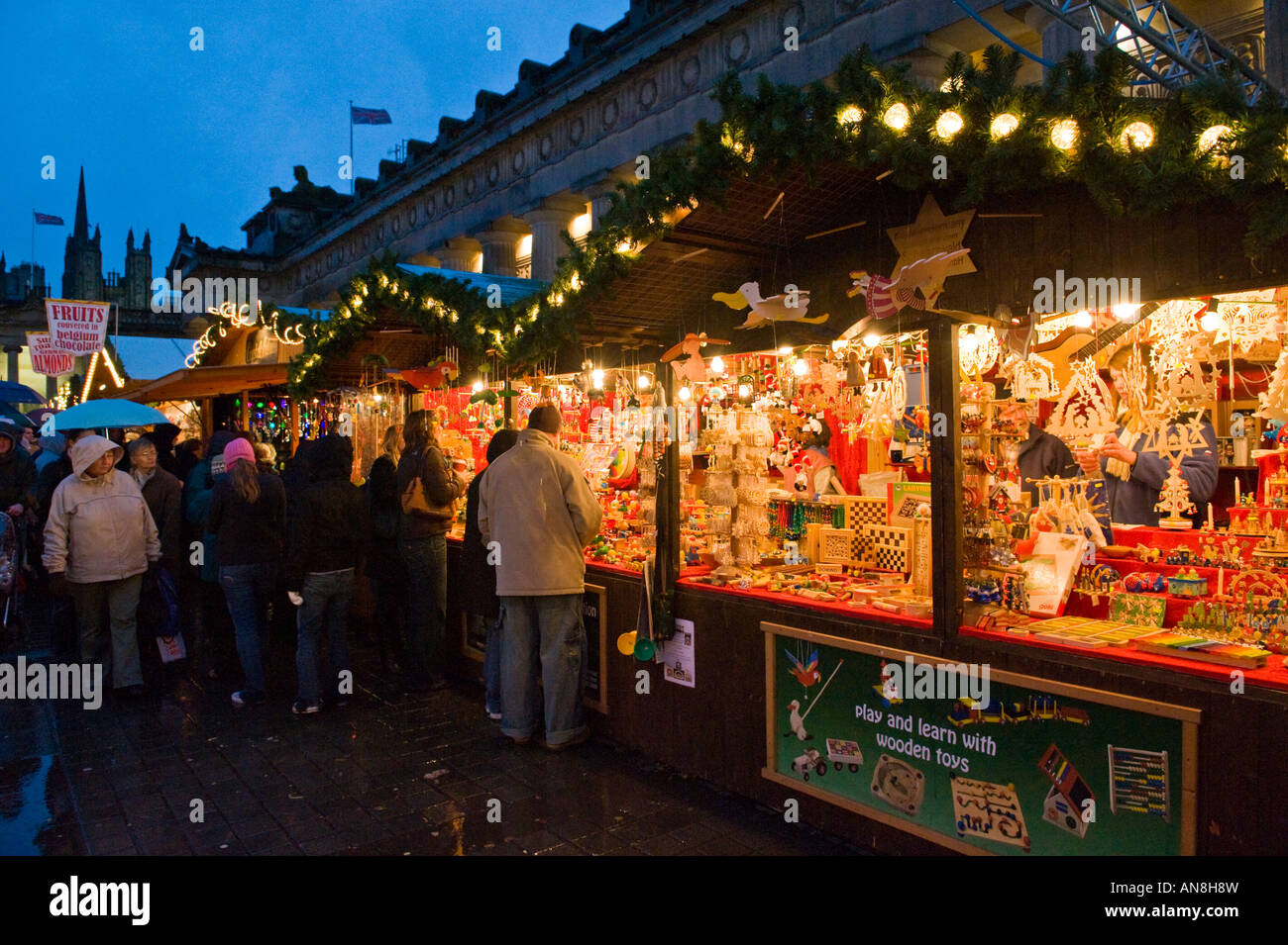 Edinburgh Christmas and German markets and funfair Scotland Stock ...
