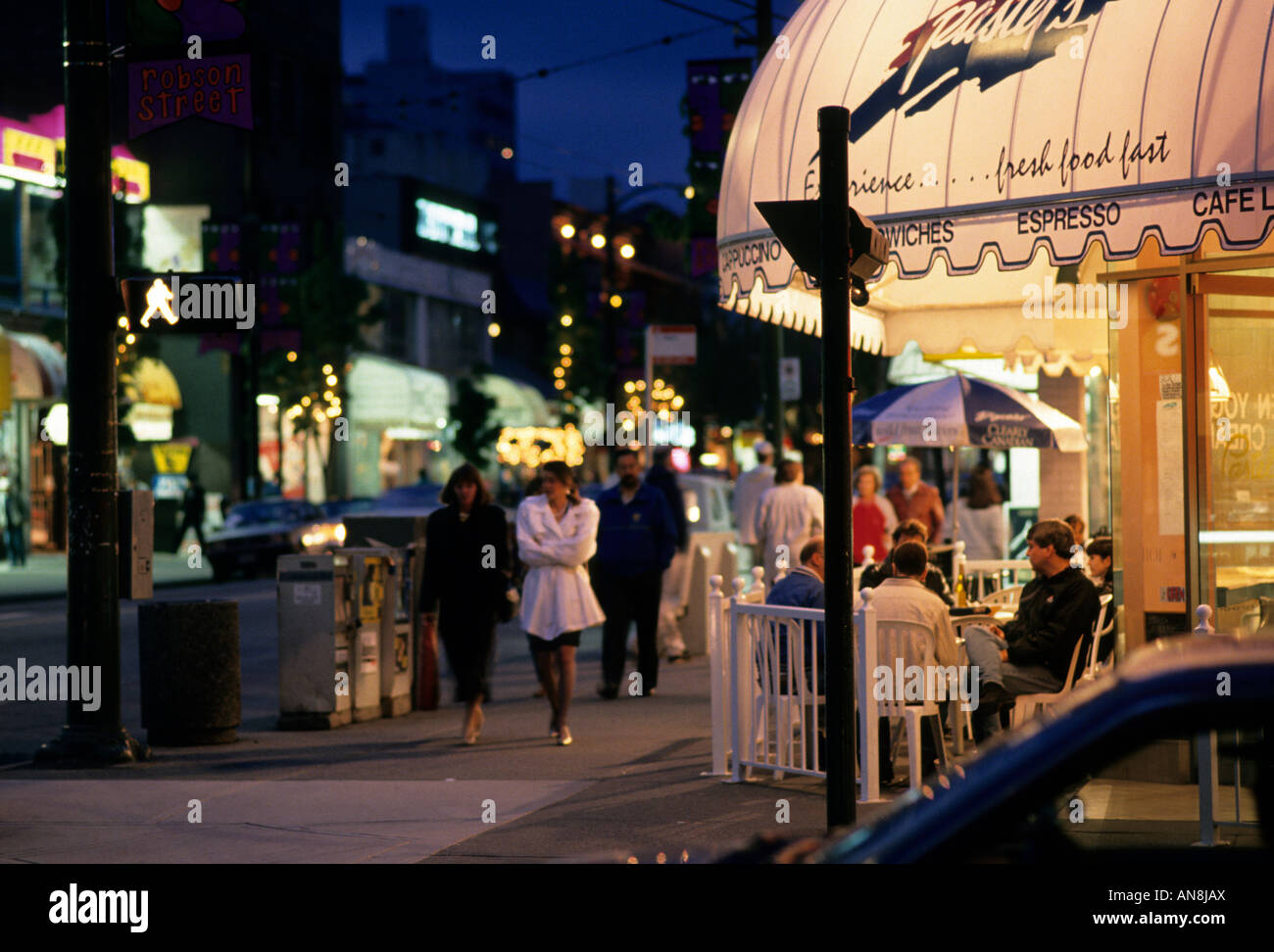 Robson Street Vancouver British Columbia Canada Stock Photo Alamy