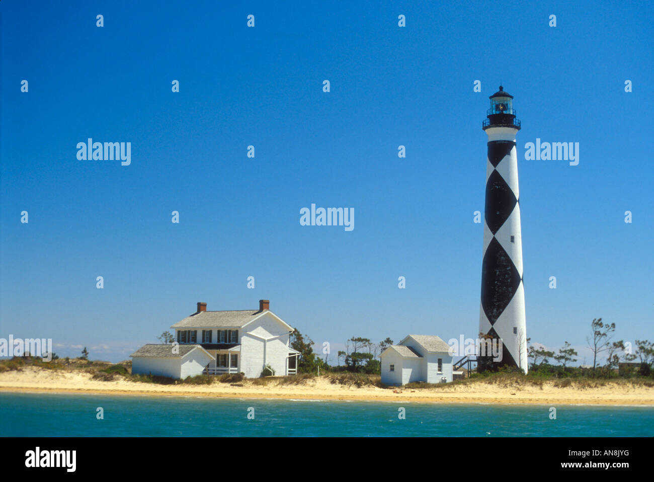 Cape Lookout Lighthouse, Cape Lookout National Seashore, Beaufort, North Carolina, USA Stock Photo