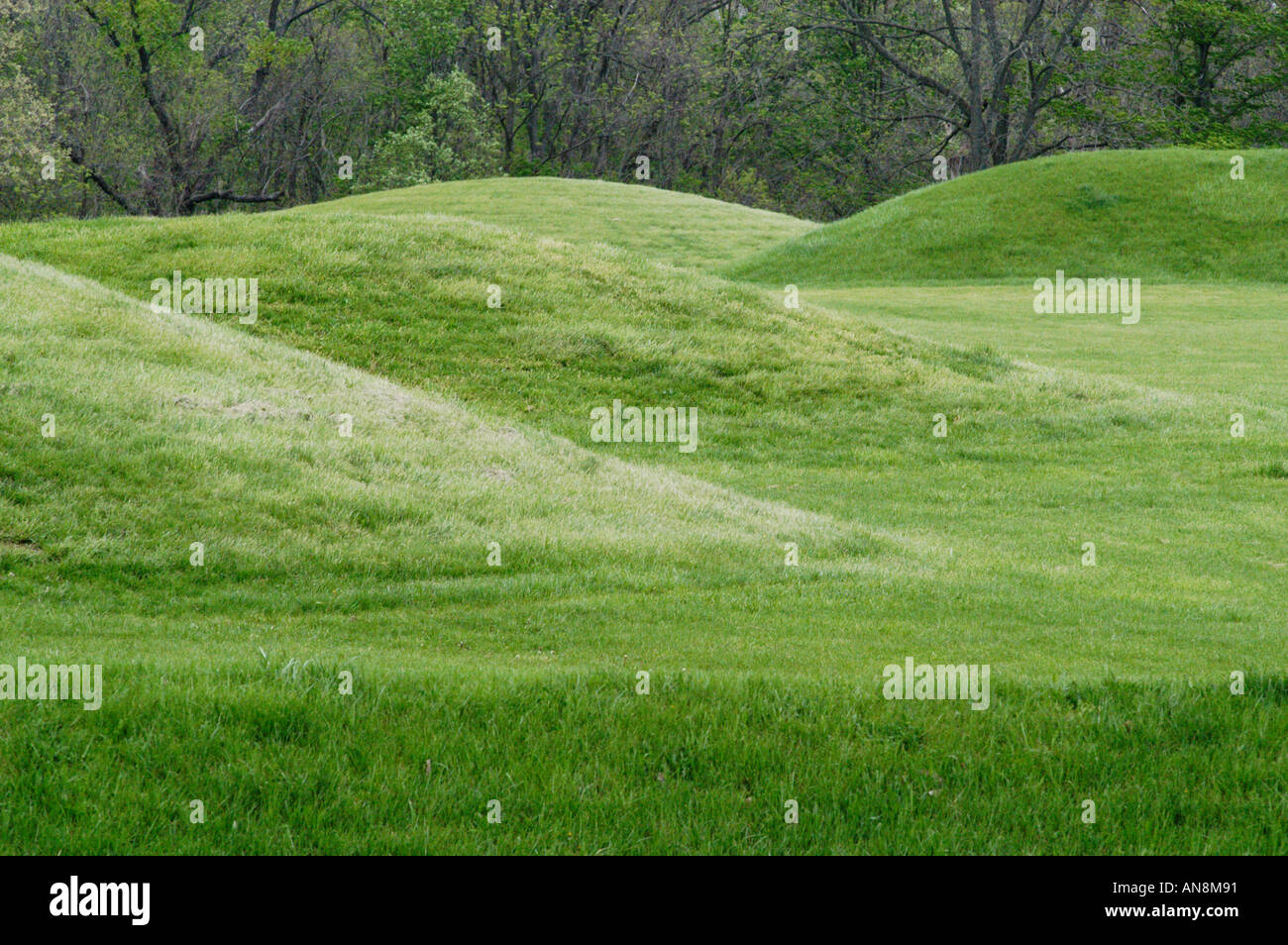 Native American burial mounds Hopewell Ohio Stock Photo