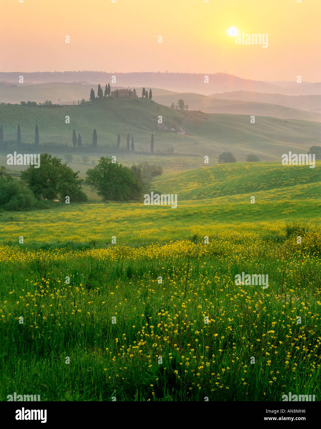 Tuscan village in mist hires stock photography and images Alamy