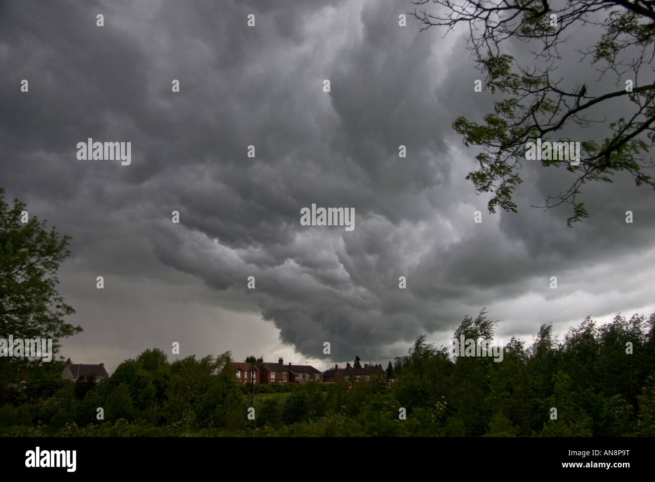 Gathering storm clouds over Staffordshire, England Stock Photo