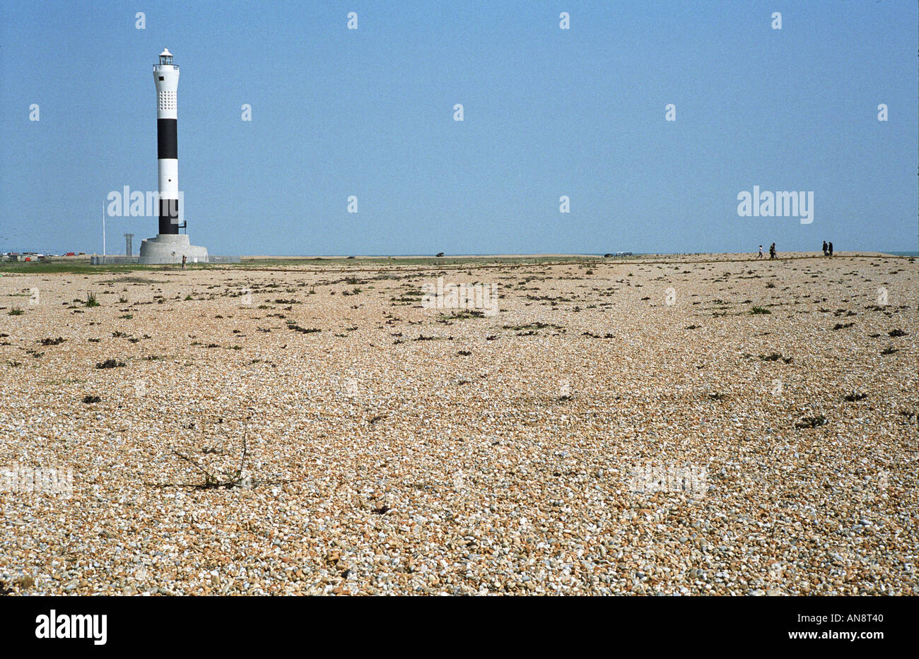 dungeness lighthouse beach Stock Photo