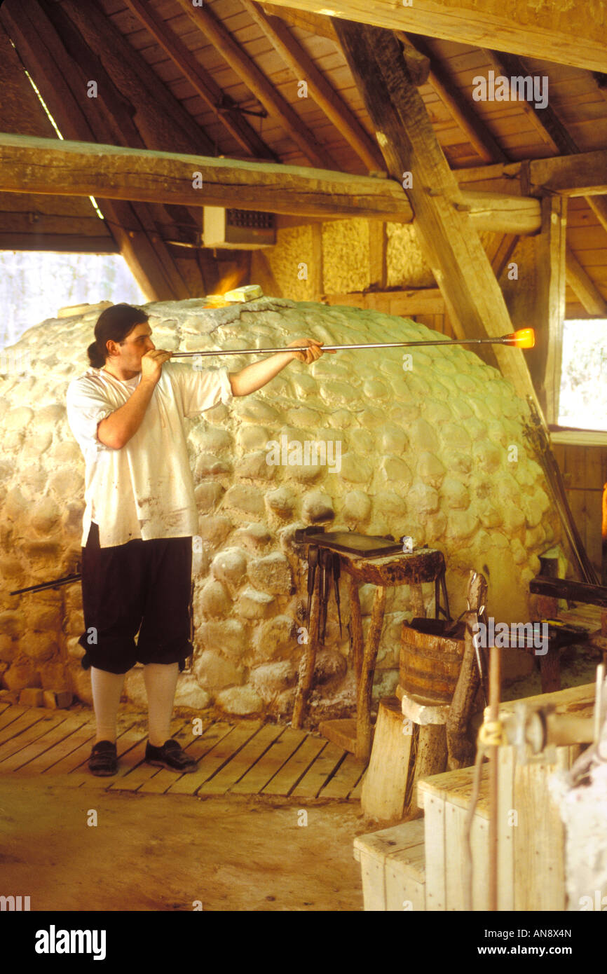 Blowing Glass, Jamestown Glasshouse of 1608, Jamestown National