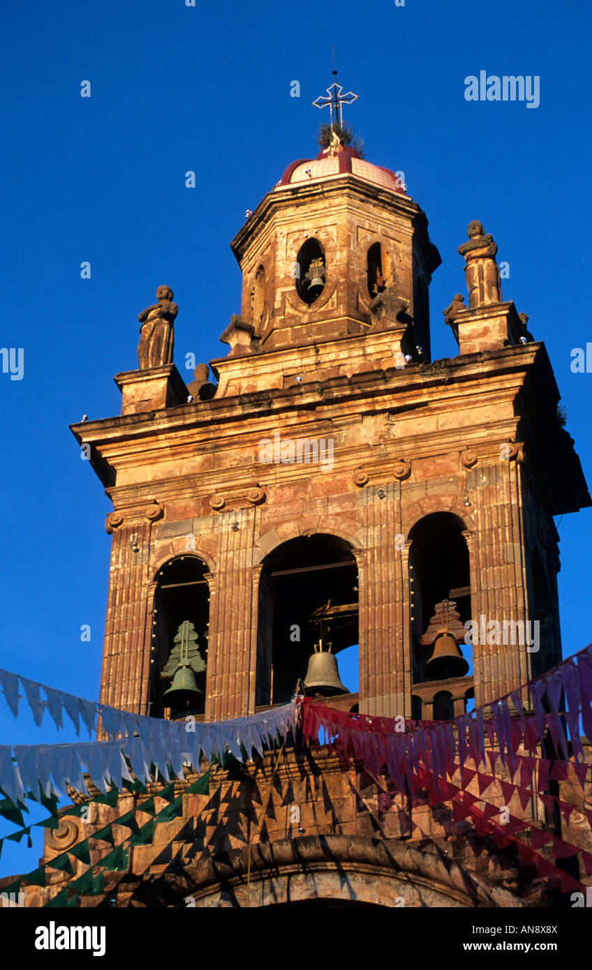 Temple of the Shrine of Guadalupe, Templo el Santuario de Guadalaupe Patzcuaro, Michoacan, Mexico Stock Photo