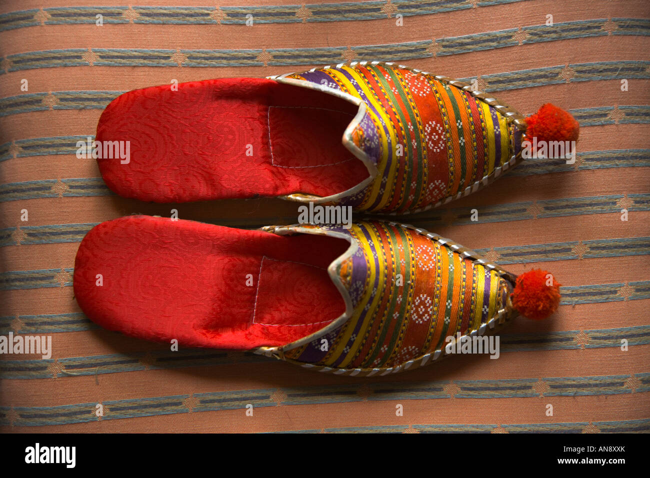 Colourful shoes colorful slippers Stock Photo