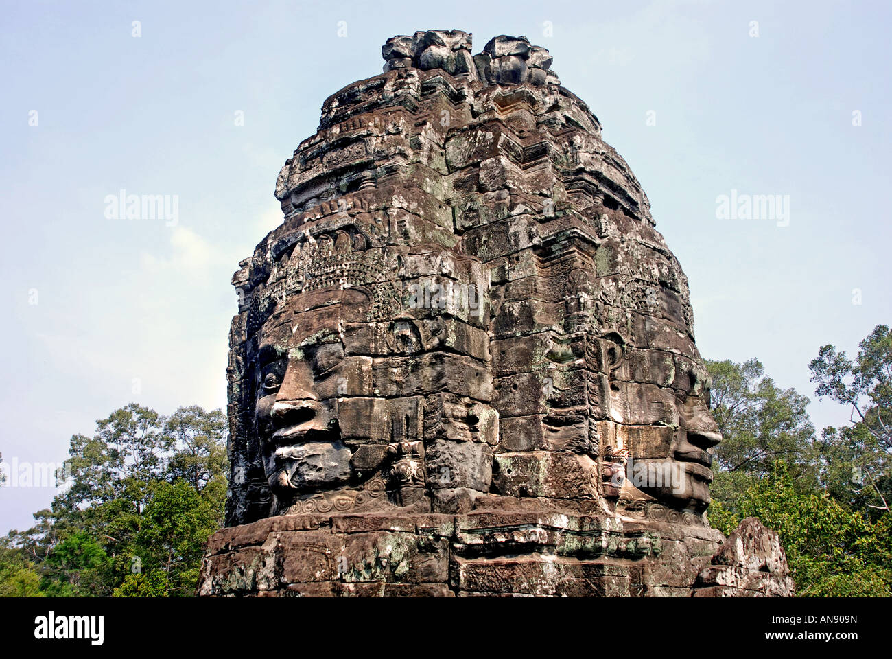 Asia Suryavaman Cambodian Indochina Angor Thom Bayon Cambodia beside Angkor Wat  Kmer Cambodian Indochina Stock Photo