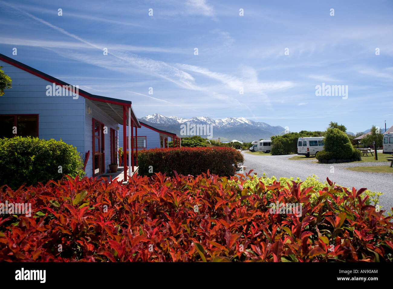 A view from the Top 10 holiday park in Kaikoura Stock Photo