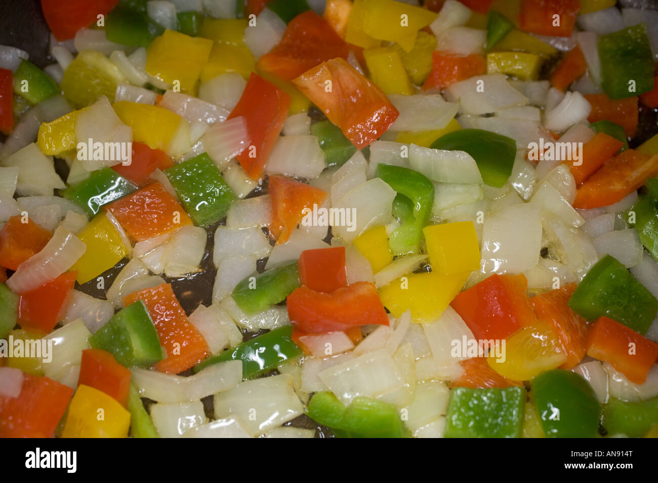 Fried saute pepper and onion Stock Photo Alamy