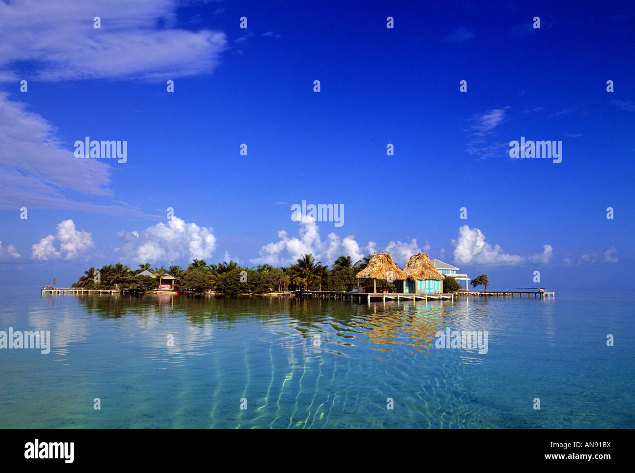 Cayo Espanto Resort, Ambergris Caye, Belize Stock Photo