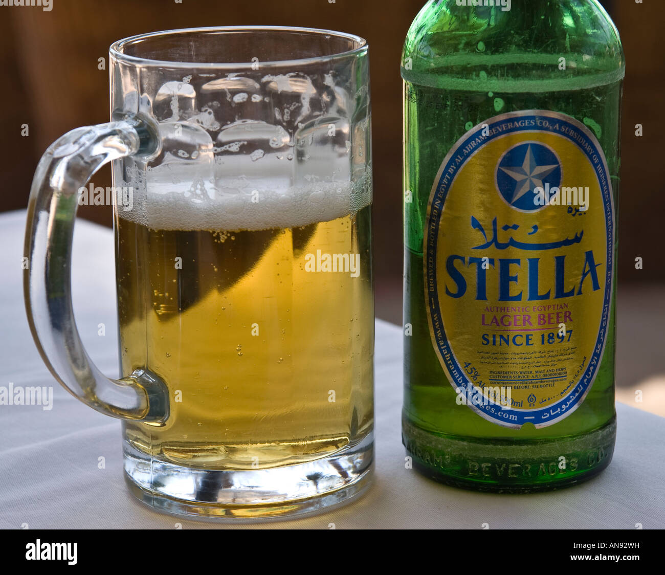 Egypt local Stella lager beer not to be confused with the Artois variety Stock Photo