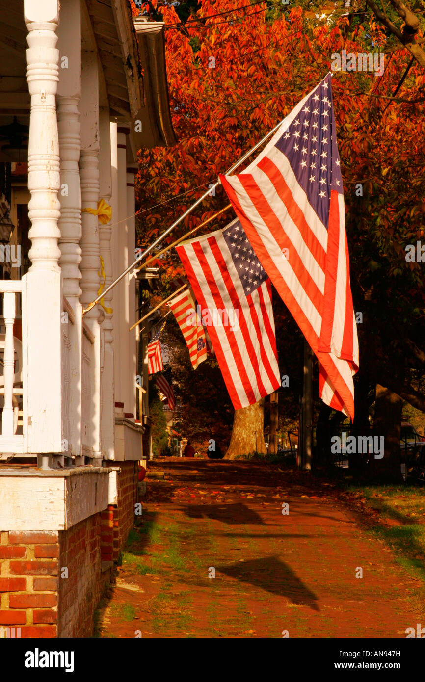 Flags in historic downtown Chestertown, Maryland, USA Stock Photo Alamy