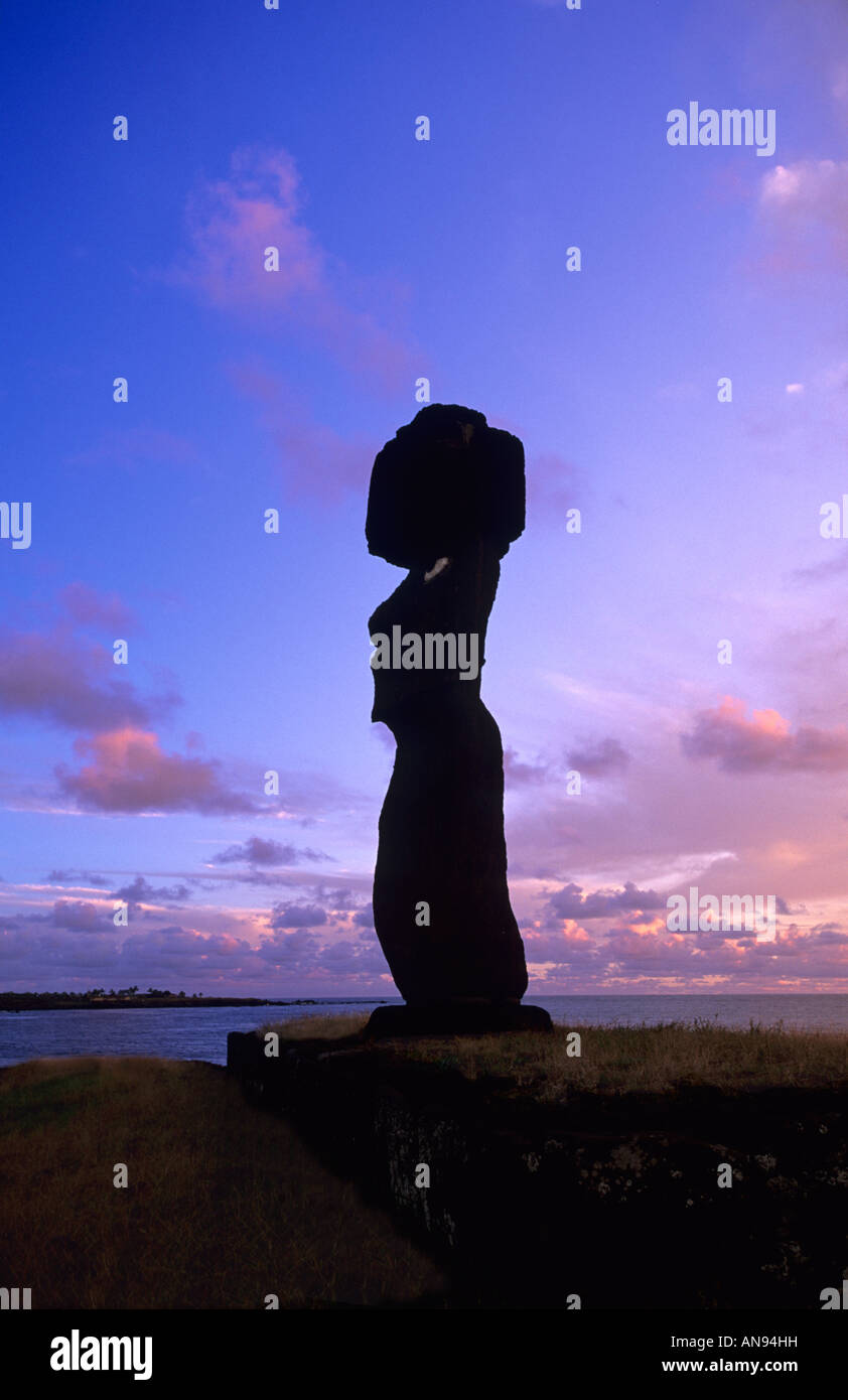 Easter Island Chile moai Stock Photo