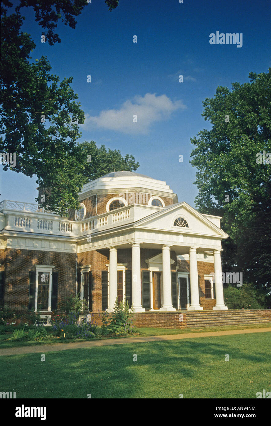 Monticello, home of Thomas Jefferson, third president of the USA, Charlottesville Virginia, colonial history. Stock Photo