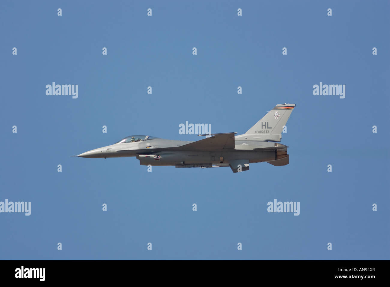 F 16 Fighting Falcon The Viper fly by Stock Photo