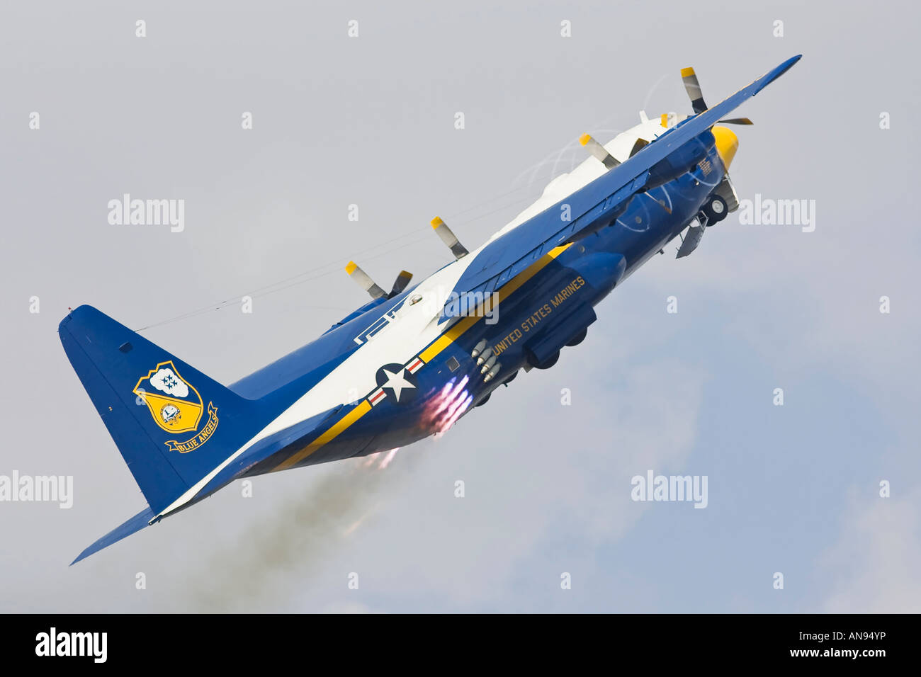 Blue Angels Fat Albert take off with JATO solid rocket boosters Stock Photo