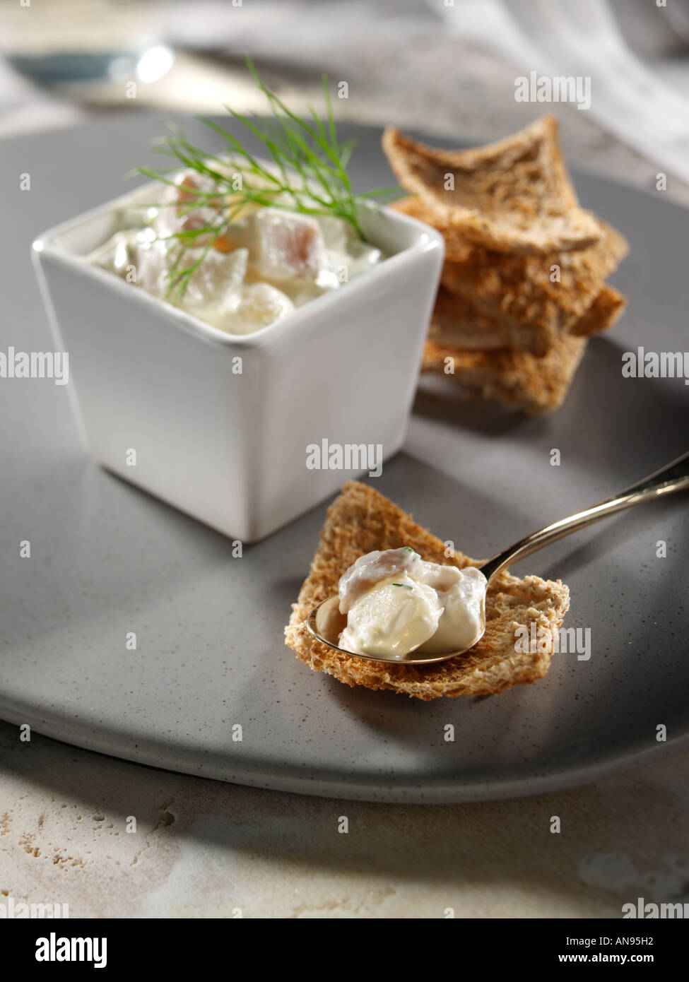 Marinated halibut amuse bouche hires stock photography and images Alamy