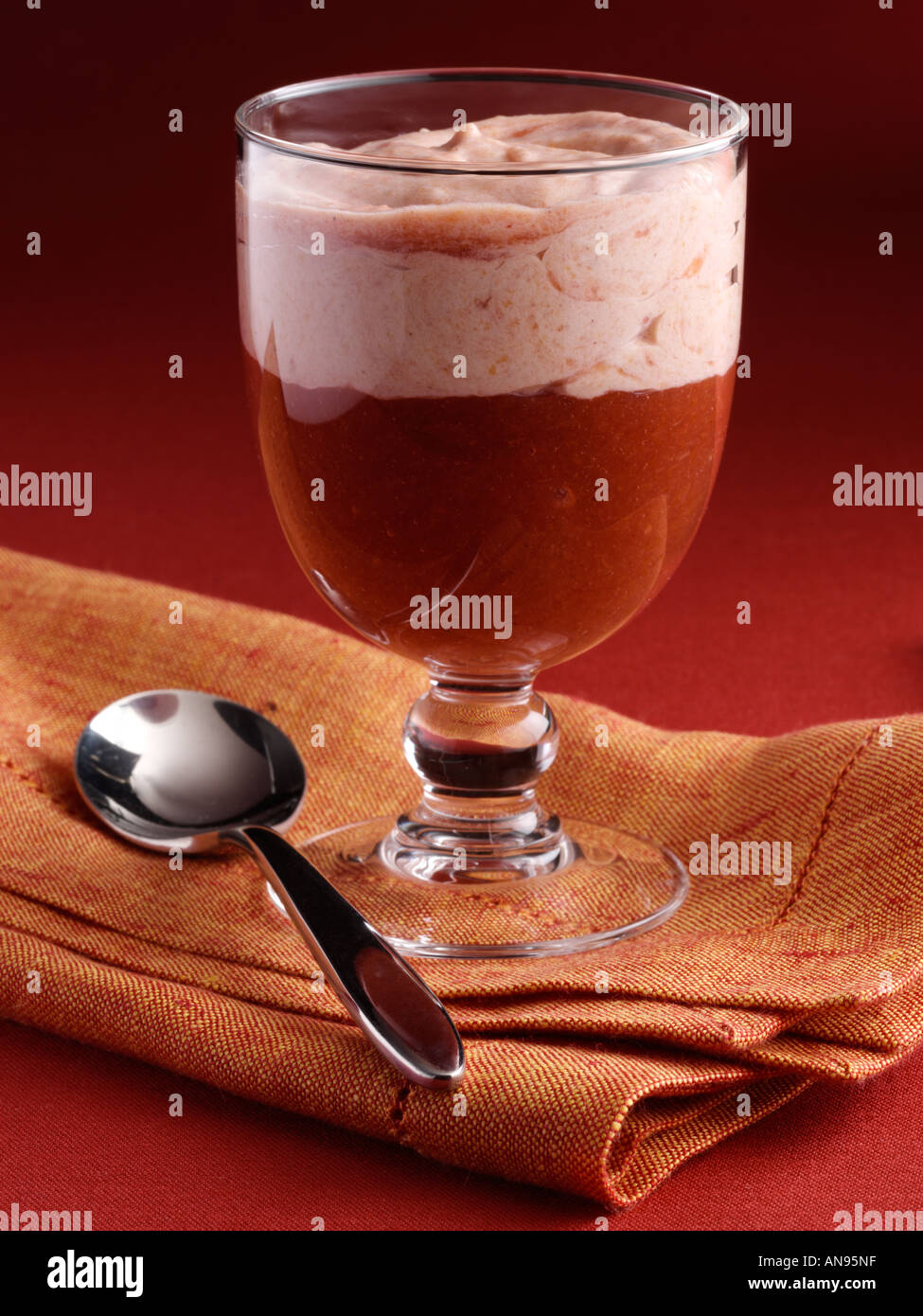 Plum Fool Dessert Stock Photo
