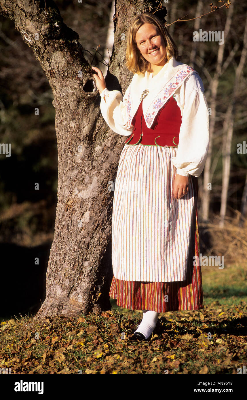 Swedish woman in traditional dress Stock Photo - Alamy