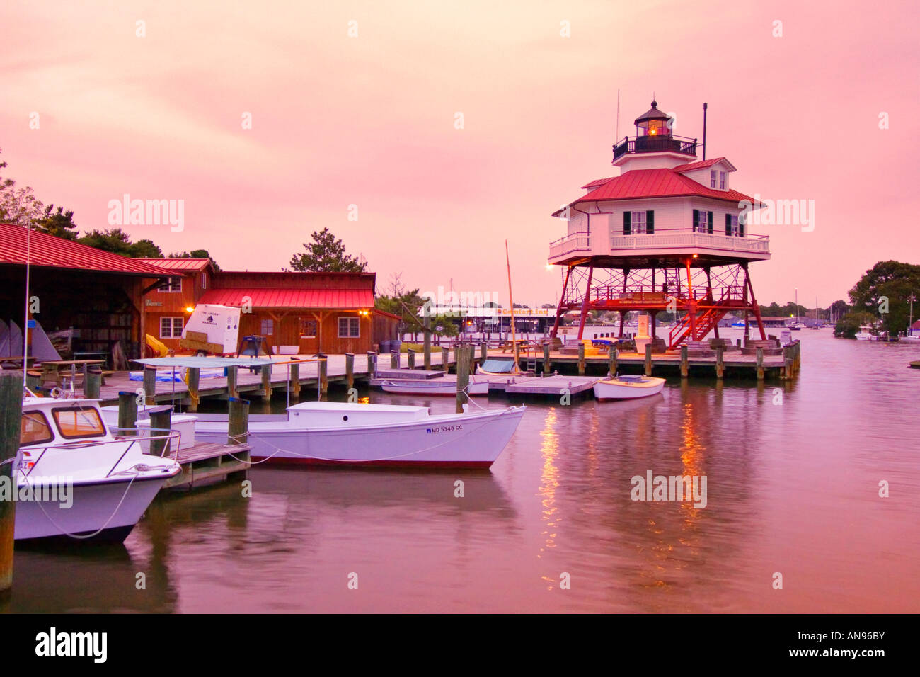 Drum Point Lighthouse, The Calvert Marine Museum, Solomons, Maryland, USA Stock Photo Alamy