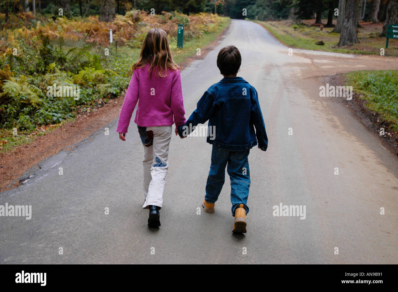 boy and girl walking