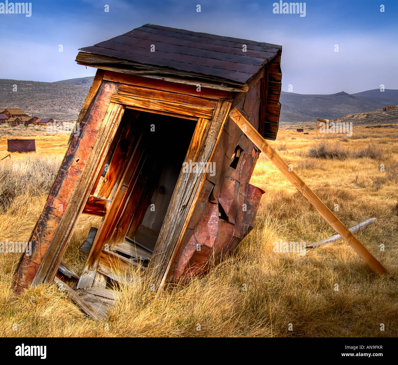 Bodie Ghost Town Outhouse Ruin Stock Photo