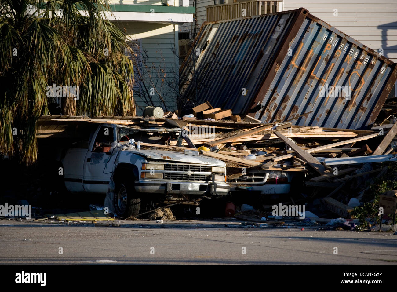 Damage caused by Hurricane Katrina Slidell Louisiana On the shore of