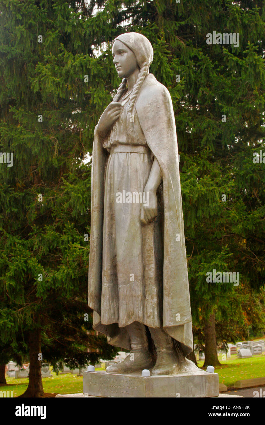 Mary Jemison Statue, White Squaw Mission, Pennsylvania, USA Stock Photo