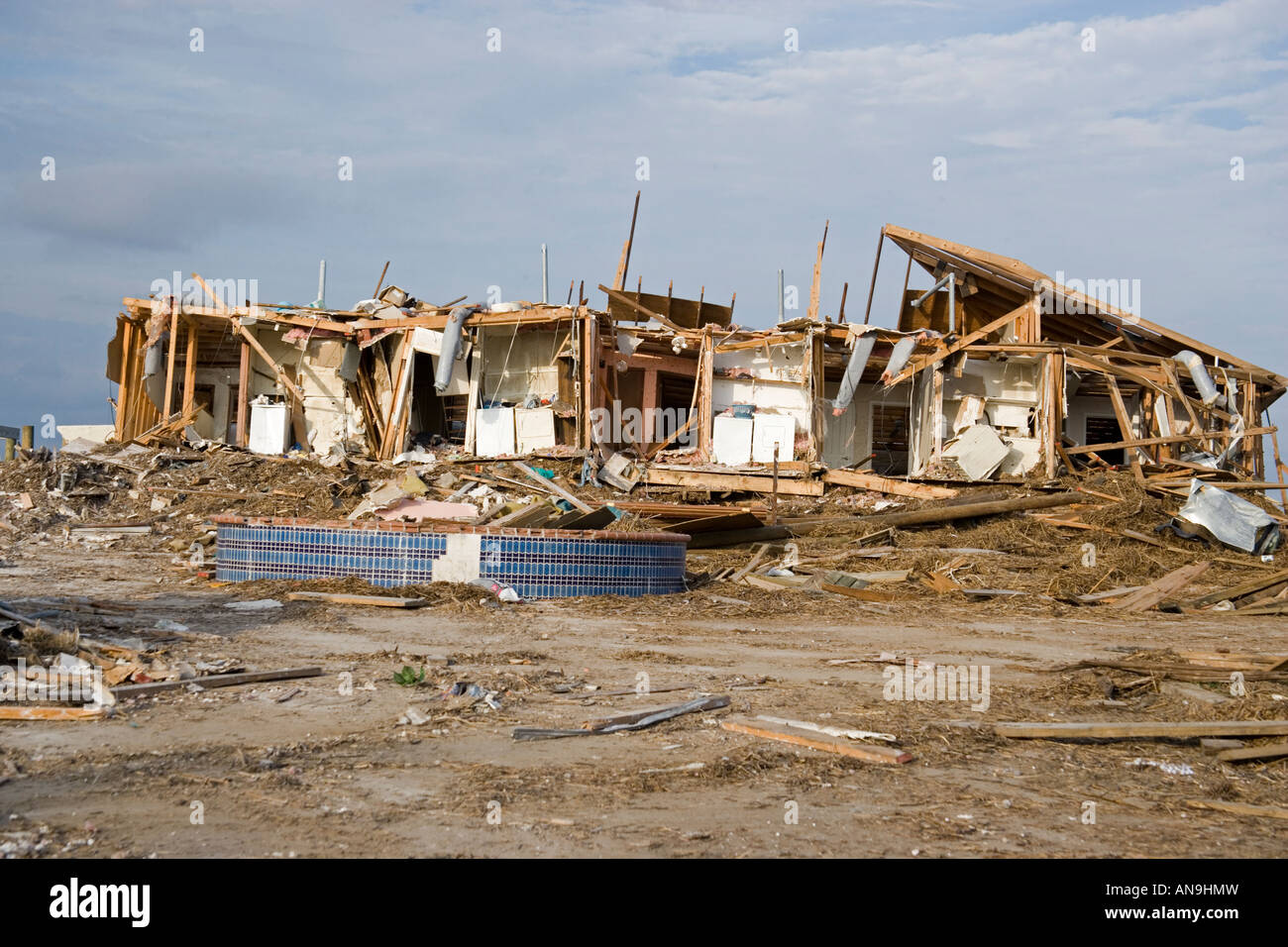 Damage caused by Hurricane Katrina Slidell Louisiana Stock Photo
